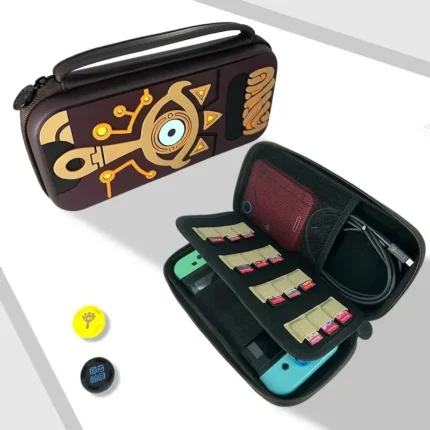 Zelda Design Protective Silicone Carrying Case Pouch with 4 Zelda Thumb Caps for Nintendo Switch/OLED